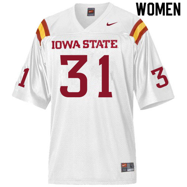 Iowa State Cyclones Women's #31 Virdel Edwards II Nike NCAA Authentic White College Stitched Football Jersey PC42W56NI